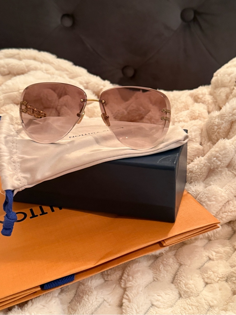 🔥Louis Vuitton 2022 LV Jewel Pilot Sunglasses Z2664U Full Inclusion 🔥 - Picture 10 of 17